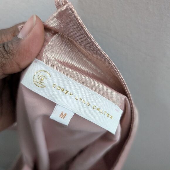 Corey Lynn Calter Dress Pink Metallic Roanne Mini Ruffle Sz M - Picture 8 of 12